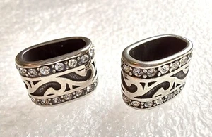stainless steel Slider bead with a CZ  - Picture 1 of 4