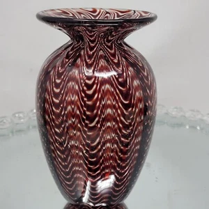 d'Arte Murano Art Glass Vase Vintage mid-century 1970's Red Wine Burgundy Purple - Picture 1 of 7