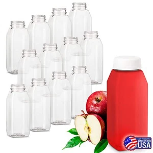 MT Products Klar Leer HAUSTIER Kunststoff Saft Flaschen mit Kappen 12 Unzen - 12er Pack - Bild 1 von 9