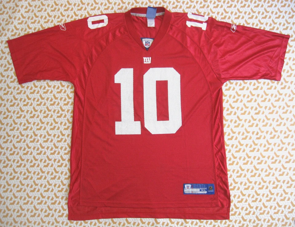 Maillot New York Giants Reebok Eli Manning Football Americain Red #10 shirt - XL - Photo 1/4