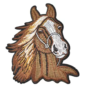 1 pieza Parches de cabeza de caballo Hierro sobre aplique Ropa bordada Costura Insignia Decoración - Imagen 1 de 11