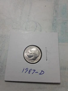 1987-D Roosevelt moneda de diez centavos de colección de Estados Unidos - Imagen 1 de 2