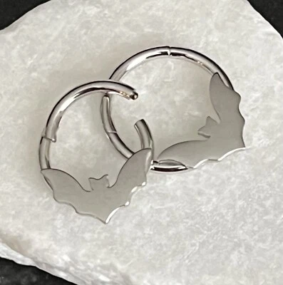 Anillo de segmento con bisagras de murciélago volador 1 pieza aro hélice tabique Daith acero quirúrgico 316L Foto 1 de 4