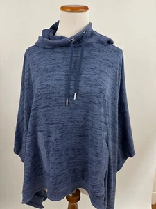 ATHLETA blue "Blissful" hooded Poncho pullover jacket Women's S - Picture 1 of 4