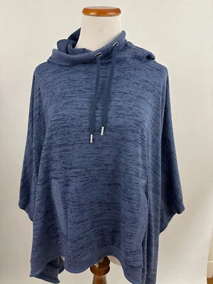 ATHLETA blue "Blissful" hooded Poncho pullover jacket Women's S - Image 1 of 4