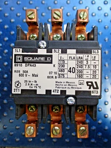 NEW SQUARE D DEFINITE PURPOSE CONTACTOR 3 POLE 600 V SER B 8910DPA43V06 - Picture 1 of 3