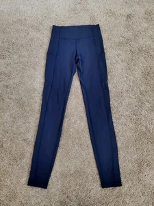 Leggings Lululemon Speed Up aderenti taglia 2 donna blu vita alta con tasche - Foto 1 di 6