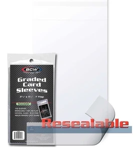 Fundas para tarjetas graduadas resellables BCW - 100 unidades PSA, Beckett - Imagen 1 de 3