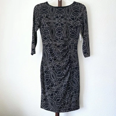 NWT $119 Anne Klein Dress Women Sz 6 Sparkly Ruched Party Event Formal Cocktail - Image 1 of 4
