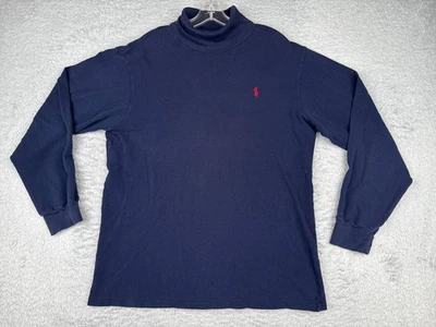 Camisa Polo Ralph Lauren DE COLECCIÓN Hombres Mediana Azul Cuello Tortuga Tejida Algodón Hecha en EE. UU. Foto 1 de 4