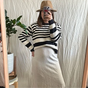Vintage Ann Taylor Striped Crop Pullover Sweater. Size L - Picture 1 of 11