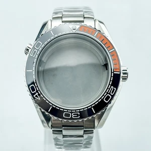 43.5mm Stainless Steel Case for NH35A Watch Includes 33mm Orange and Black Dial - Picture 1 of 11