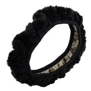 Brand New Steering Wheel Cover Plush Replacement Soft Tool Black Decor - Picture 1 of 12