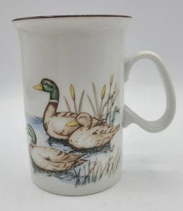 Coffee Mug Mallard Ducks Wildlife Scene Hand Painted Nature Hunting Marsh - Picture 1 of 7