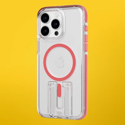 Tech21 EvoCrystal Kick w/MagSafe Back Case for iPhone 15 Pro Max - Coral - Image 1 of 4