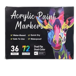 72 Farben Acrylfarbe Marker Stifte Set 36 Stück Dual Tip Acrylfarbe Marker - Bild 1 von 3
