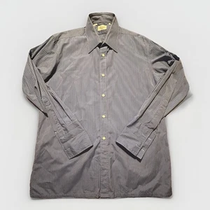 Charvet Oberhemd Herren Large Langarm Französische Manschette Gestreift Made in France - Bild 1 von 8