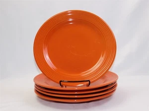 Set of 5 Royal Norfolk Santa Fe 10.75" Orange Ribbed Dinner Plates - Picture 1 of 8
