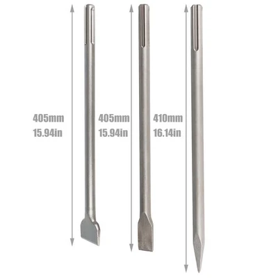 Paquete de 3 brocas de cincel rotativo SDS Max para perforación Foto 1 de 4