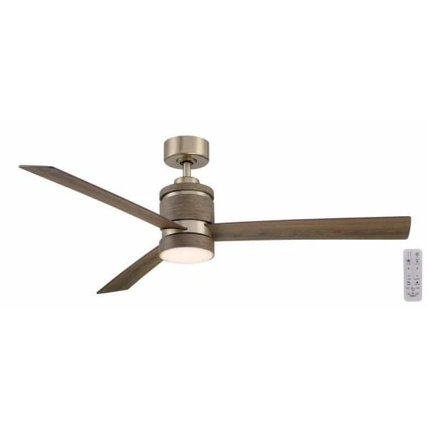 Pavilion 56 in. Indoor Brushed Gold Ceiling Fan with Adjustable White Integrated - Image 1 of 1