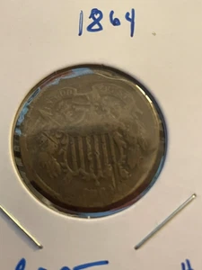 1864 2 Cent Coin (Partial Date) #3 - Picture 1 of 2