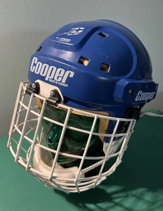 Vtg Cooper Hockey Helmet SK2000 Blue w/ White Large - Picture 1 of 12