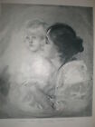 Actress Eleonora Duse with artist's daughter from Franz Von lenbach 1900 print