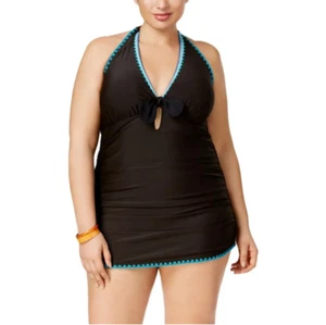 Jessica Simpson Plus Size Blue Halter One Piece Swimsuit NEW  Sz 3X NWT - Picture 1 of 6