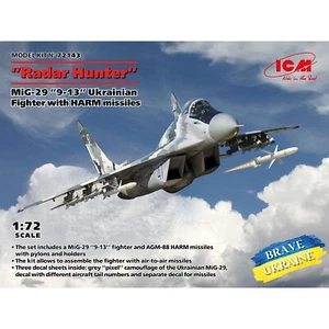 Radar Hunter MiG-29 "9-13" Ukrainian Fighter HARM ICM 72143 Scale aicraft 1/72 - Bild 1 von 24