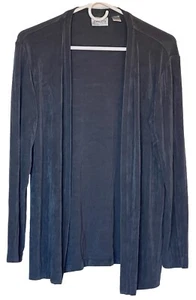 Chicos Women 1 Medium 8 Travelers Open Jacket Cardigan Gray Slinky - Picture 1 of 6