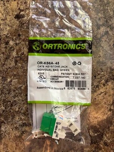 Ortronics / Legrand Cat6 Green Keystone Data Jack - OR-KS6A-45 - 50er Pack - Bild 1 von 6