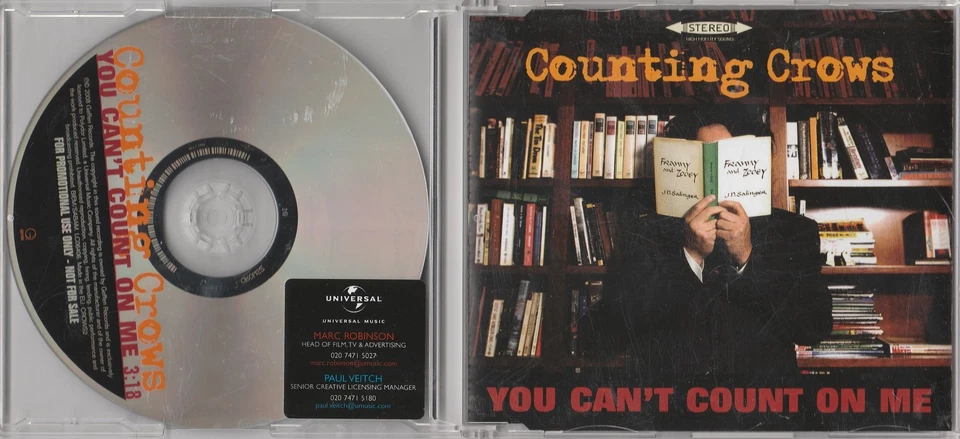 Counting Crows - You Can't Count On Me - Scarce 2008 UK 1 track promo CD - Image 1 of 1