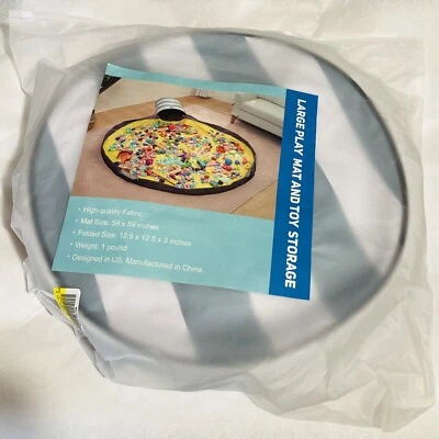 Cesta de almacenamiento de juguetes y alfombrilla de juego, organizador de juguetes portátil grande ordenado para niños Foto 1 de 4