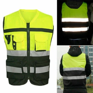 2025 Warnweste Warnschutz mit 4 Taschen Warnjacke Jacke Weste Sicherheitsweste - Bild 1 von 3