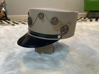 Quality Steampunk Captains Hat - Men Women Unisex - Gold & Gears CUSTOM MADE - Image 1 of 4