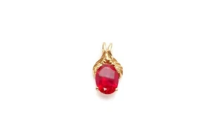 10k Yellow Gold Lab-Created Ruby Pendant 1.25 CTW - Picture 1 of 9