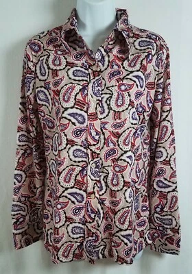 Vintage 70s Sears perma press button up paisley shirt size 12 - Image 1 of 4