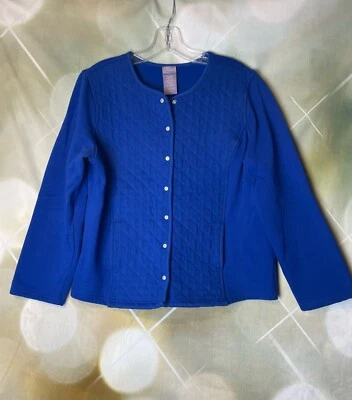 Camisa De Colección Para Mujer Laura Scott Azul W Acolchada Frontal Botones a Presión Manga Larga Foto 1 de 4