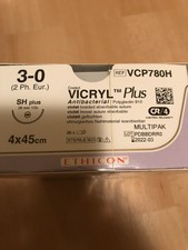 Nahtmaterial Ethicon Vicryl Plus 3-0, SH Plus, 4x45cm, OVP.