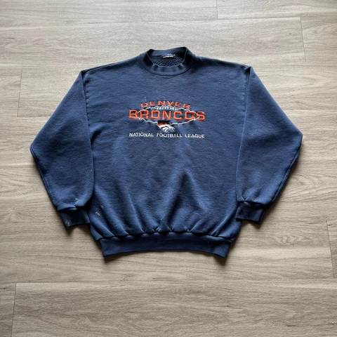 Vintage Denver Broncos Sweatshirt Mens Large Blue NFL Football 90s Adult Cover