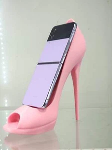 3D Printed Pink High Heel Phone Holder - Glam Desk Decor - Picture 1 of 3