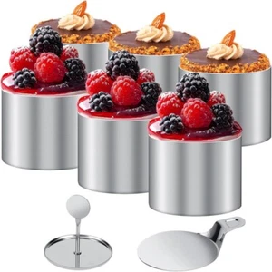 6X DESSERT-RING EDELSTAHL Speisering rund Speisen-ring Dessertformen Dessertring - Bild 1 von 12