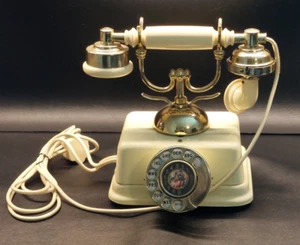 Vintage 1972 Fold A Fone Inc Brass Base Table Telephone Phone Made In Japan - Picture 1 of 13