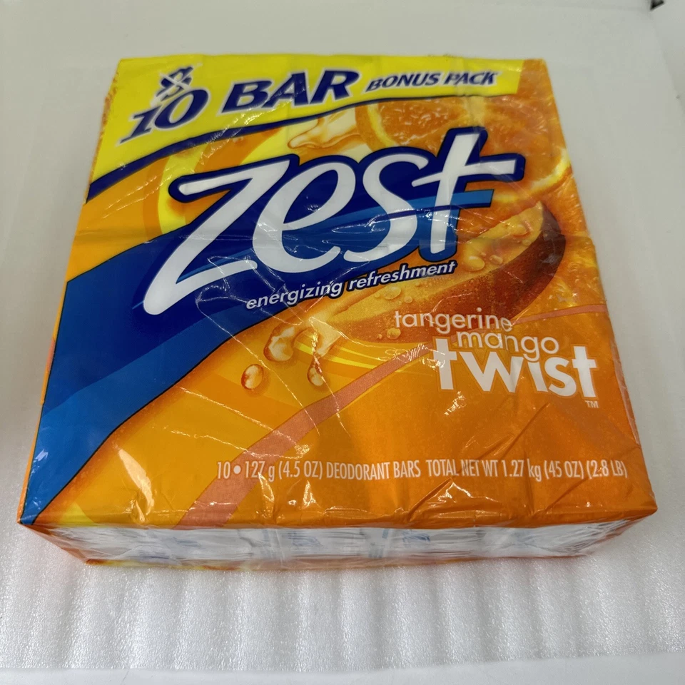 Zest Tangerine Mango Twist Bar Soap 8-pk Bath Deodorant Bars HTF NOS 8 Bars