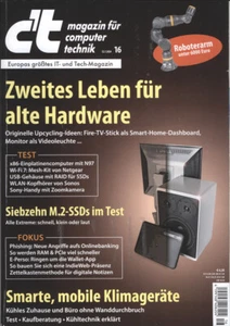 c't 16/2024: Zweites Leben für alte Hardware, Smarte mobile Klimageräte, M.2-SSD - Bild 1 von 3