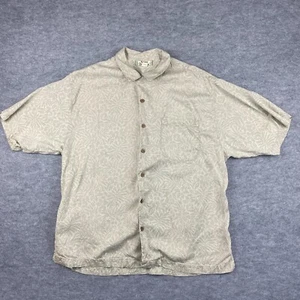 Tommy Bahama Vintage Hawaiian Shirt Men's XL SS Green Floral Pattern 100% Silk - Picture 1 of 6
