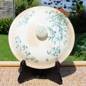 Couvercle de soupière en faïence de Longwy modèle Mignon ø 21 cm - Picture 1 of 5