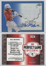 2020 Leaf Perfect Game National Showcase Metal Blue /10 Max McGwire #BA-MM2 Auto