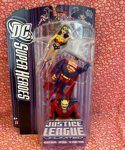 Mattel 2007 DC JLU WONDER WOMAN - SUPERMAN- THE DEMON ETRIGAN Figures NIB