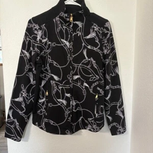 Lauren Ralph Lauren Full Zip Equesterian Mock Neck Cotton Style Jacket Medium - Picture 1 of 8